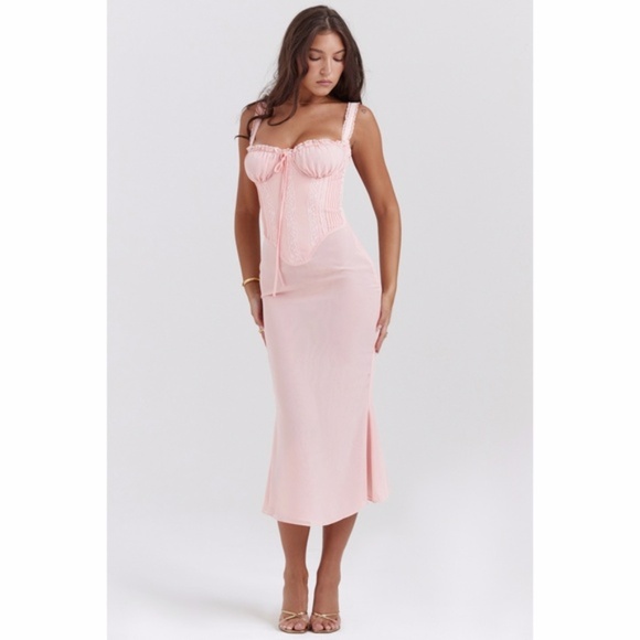 NEW House of CB Syrah Dress Soft Peach XS - Picture 8 of 17